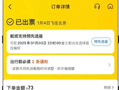 成都飛北京僅3元！乘客搶到超低價機票，平台：出票成功即可正常使用